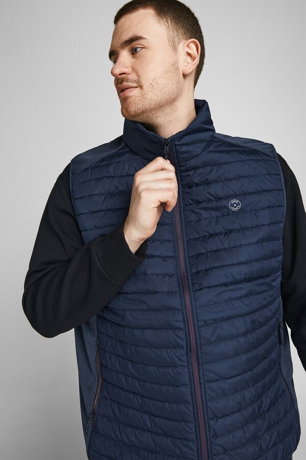 Jack & Jones PLUS Colete acolchoado com capuz azul