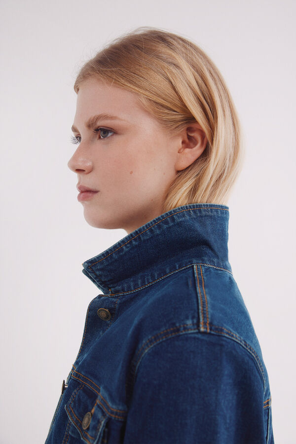 Springfield Jaqueta jeans de algodão azul