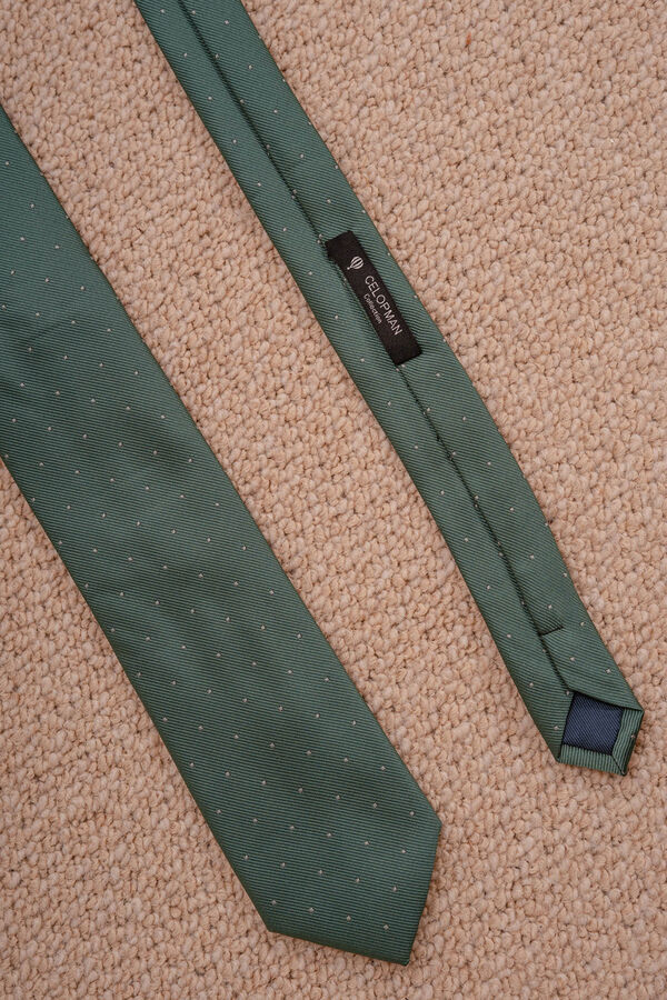 Celopman Gravata estilo jacquard verde