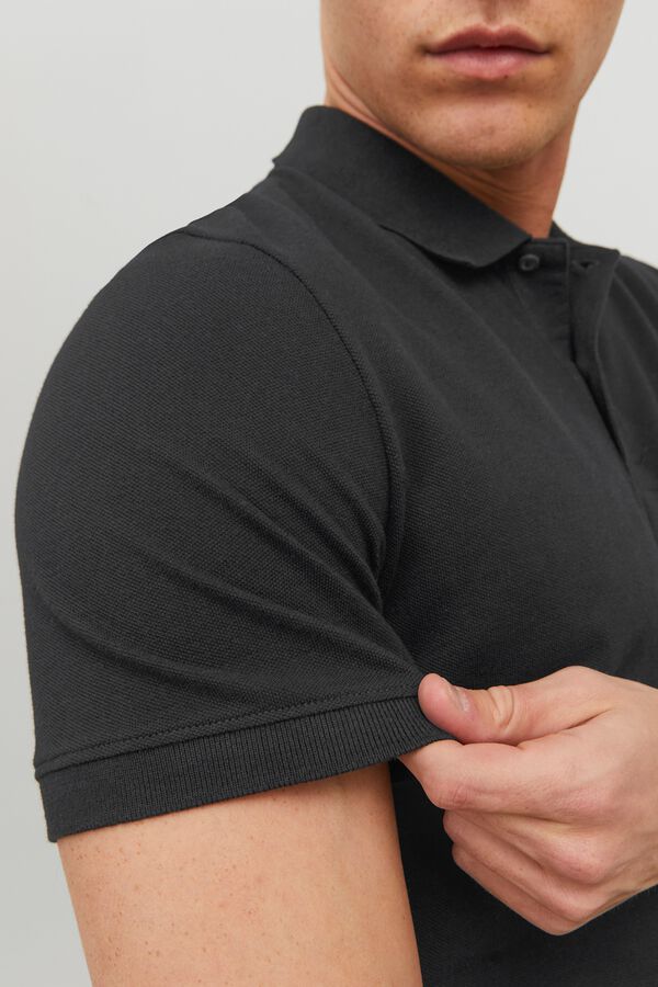 Jack & Jones Polo slim piqu&eacute; preto
