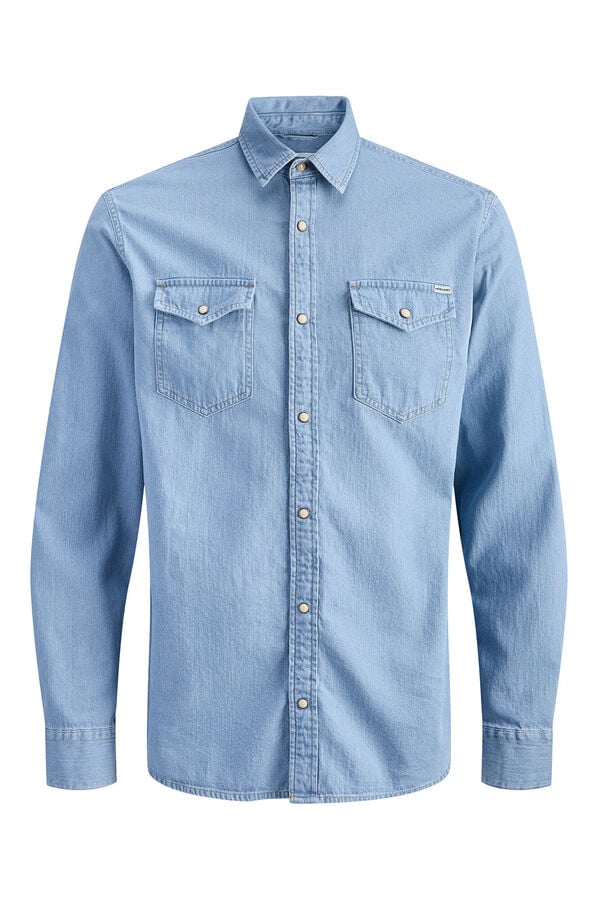 Jack & Jones Camisa de ganga regular azul
