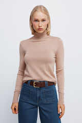 Springfield Camisola de gola alta com botões e punhos cru