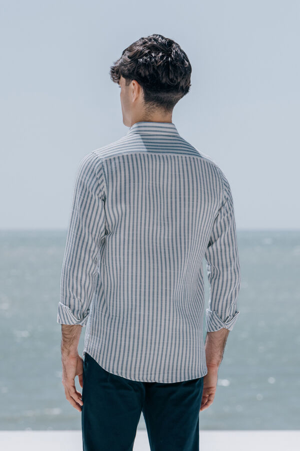 Celopman Camisa xadrez &agrave;s riscas azul