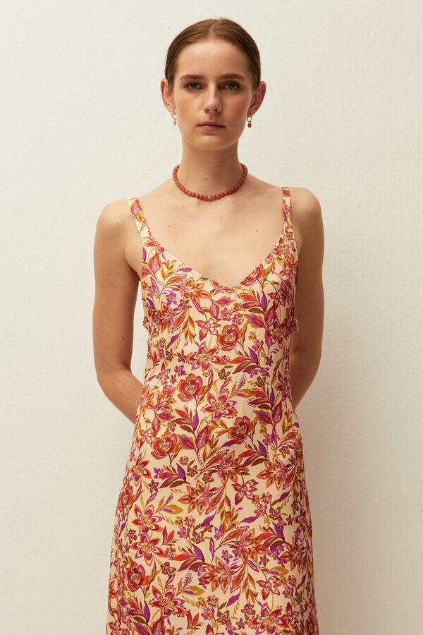 Systemaction Vestido comprido estampado branco