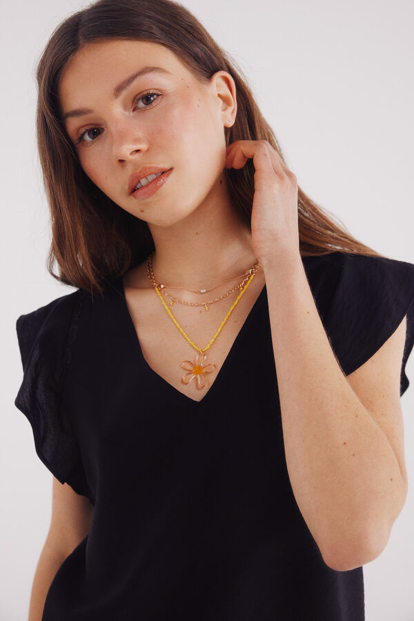 Springfield Blusa volantes negro