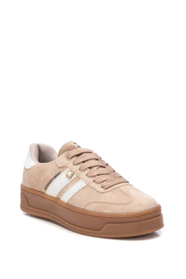 XTI sapatilha/chinelo feminino em camurça  bege