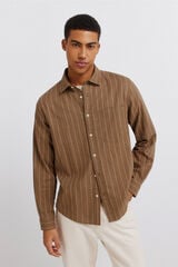 Springfield Camisa de riscas com linho cru