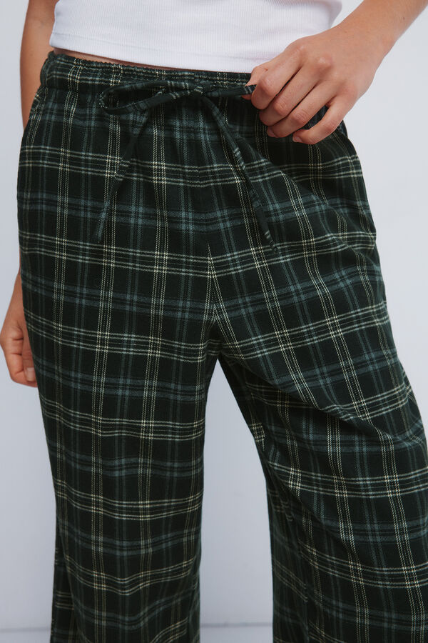 Springfield Calças jogger xadrez verde