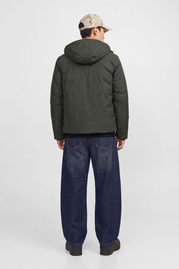 Jack & Jones Blus&atilde;o curto com capuz ajust&aacute;vel cinzento
