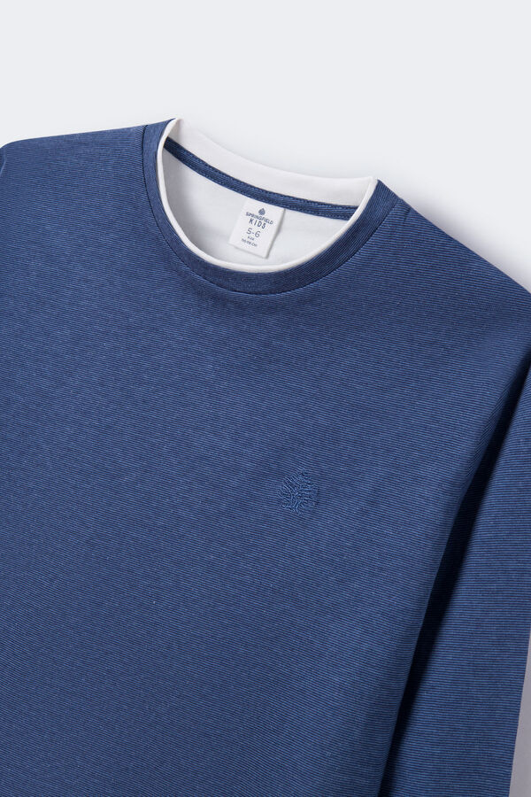 Springfield Boys' double-collar T-shirt blue mix