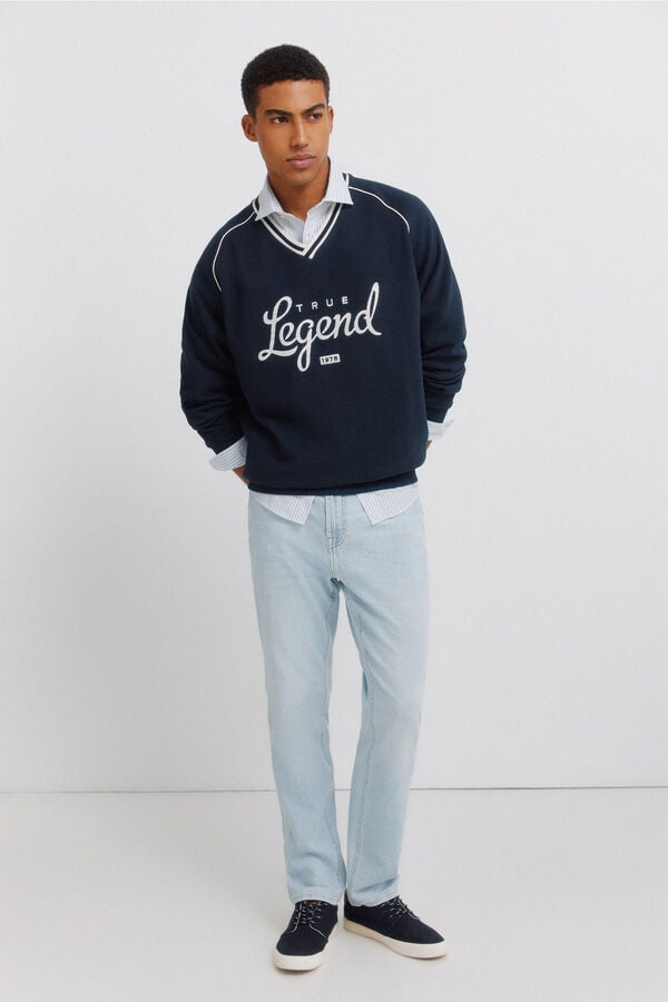 Springfield Jeans ultraleve lavagem clara slim fit azul