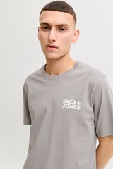 Jack & Jones T-shirt de manga curta com logo cinzento