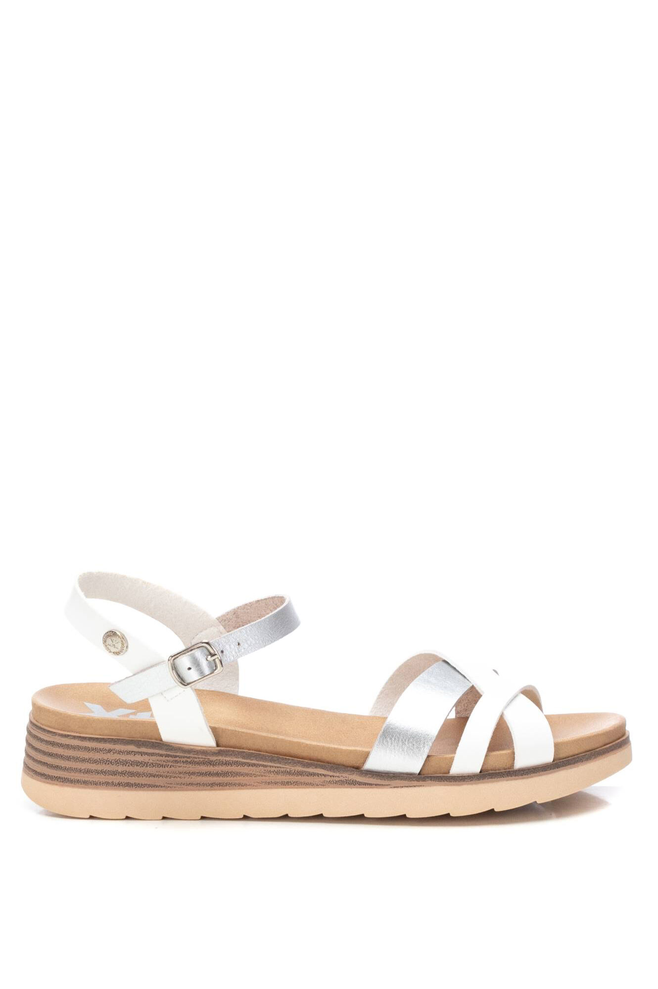 XTI Sand&aacute;lia cunha de tiras entrela&ccedil;adas