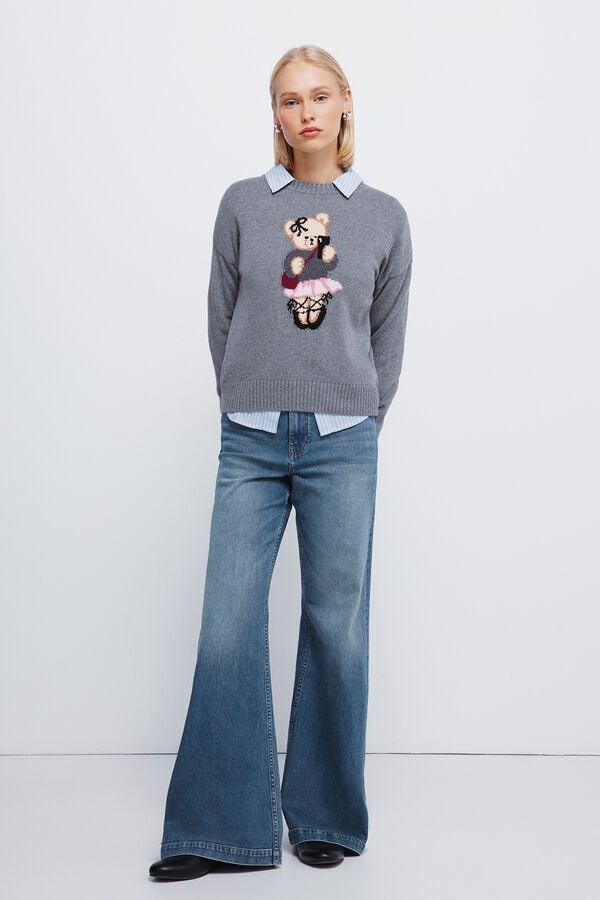 Springfield Camisola de urso Intarsia cinzento