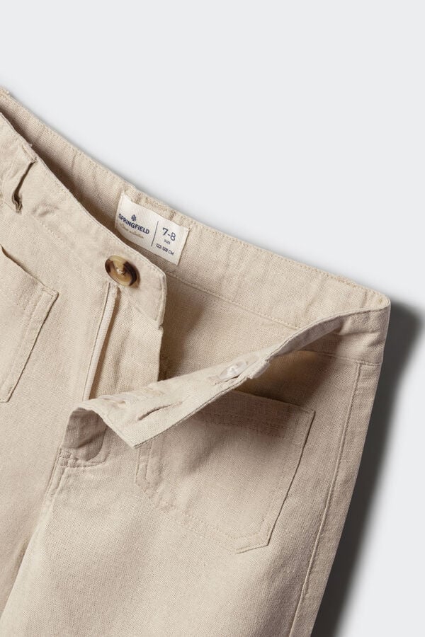 Springfield Kids Cal&ccedil;as culotte de linho para menina bege