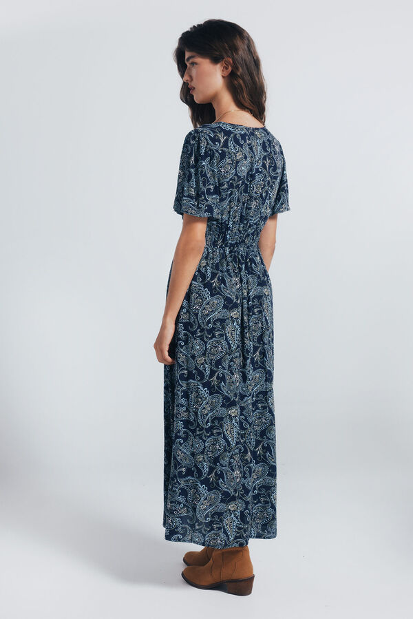 Springfield Vestido midi com cintura trançada azul