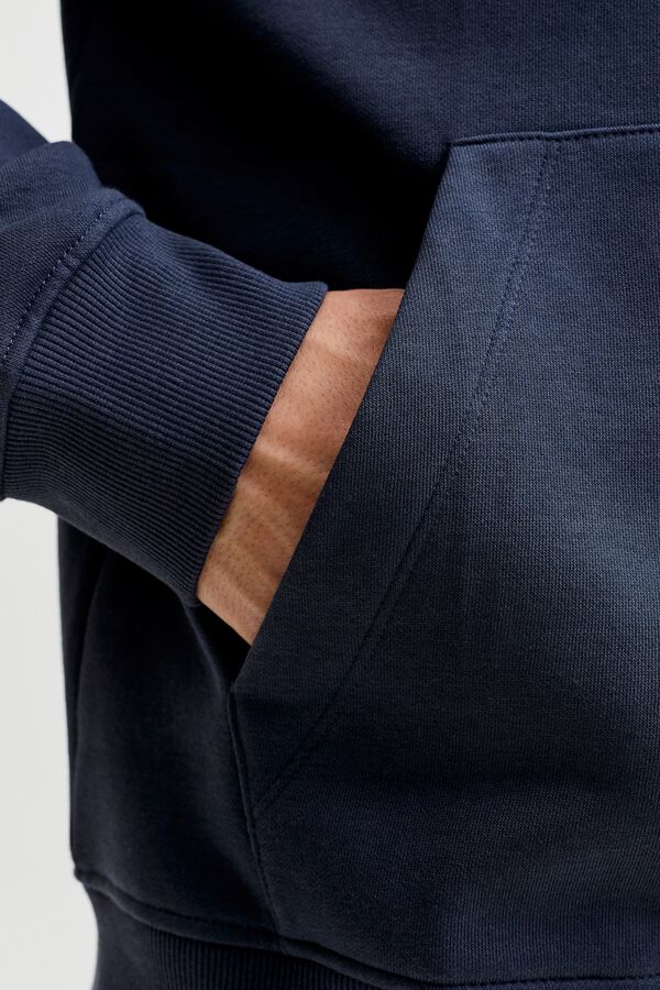 Jack & Jones PLUS Sweatshirt regular com capuz azul