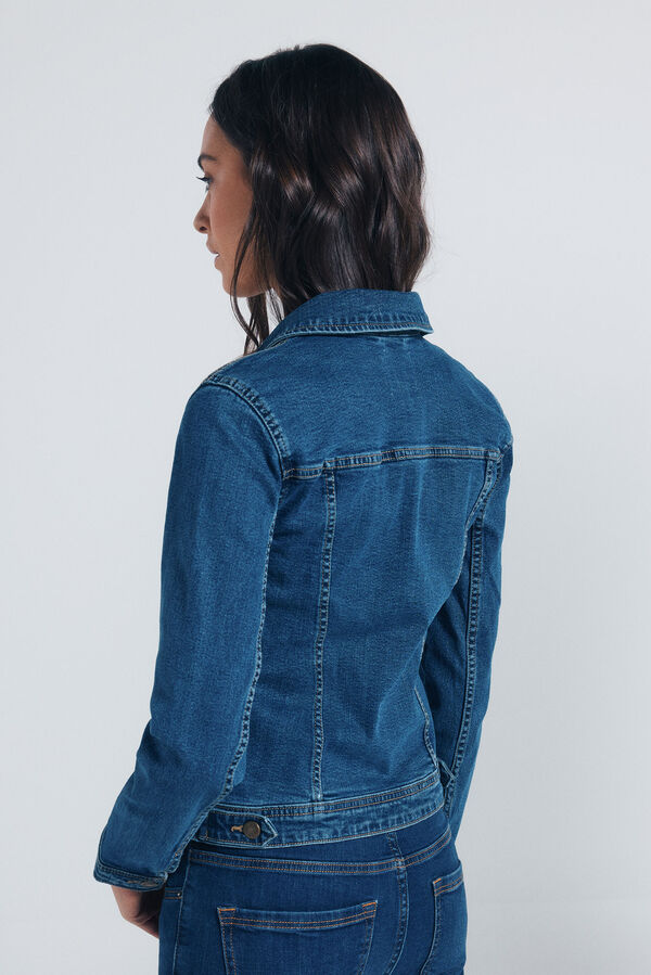 Springfield Jaqueta jeans de algodão azul