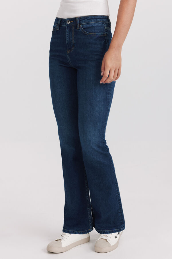 Springfield Jeans bootcut tiro alto azul