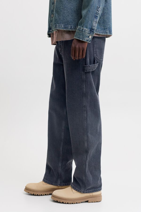 Jack & Jones Jeans baggy de cintura alta preto