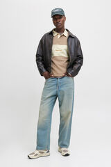 Jack & Jones Sweatshirt polo com listras cru