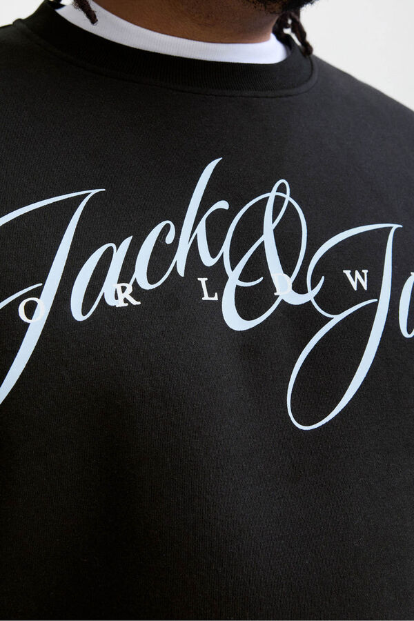 Jack & Jones PLUS Sweatshirt com logo frontal preto