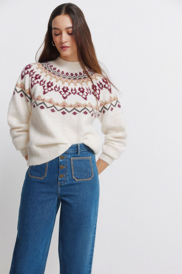 Springfield Cal&ccedil;as jeans super largas com bolsos de remendo azul