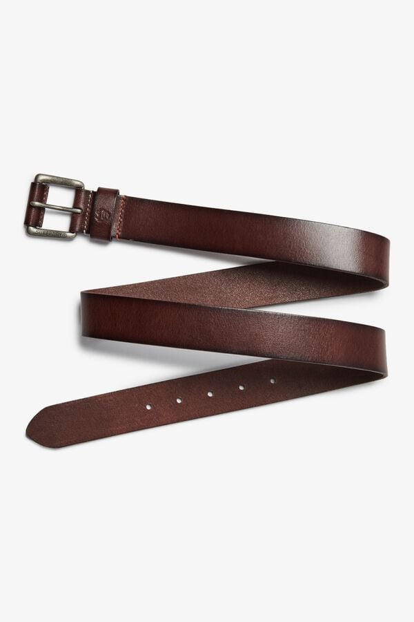 Superdry Cinto de pele castanho