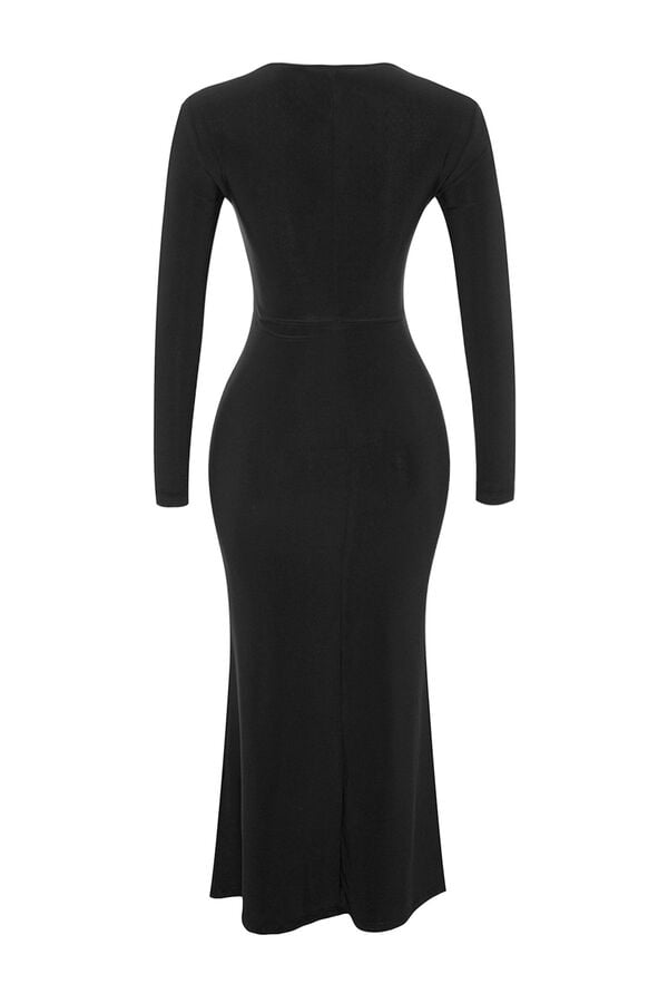 Trendyol Vestido maxi de punto negro