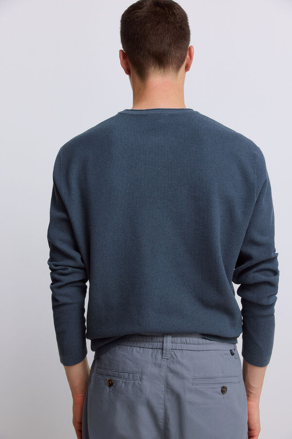 Springfield Camisola com estrutura de efeito duplo azul