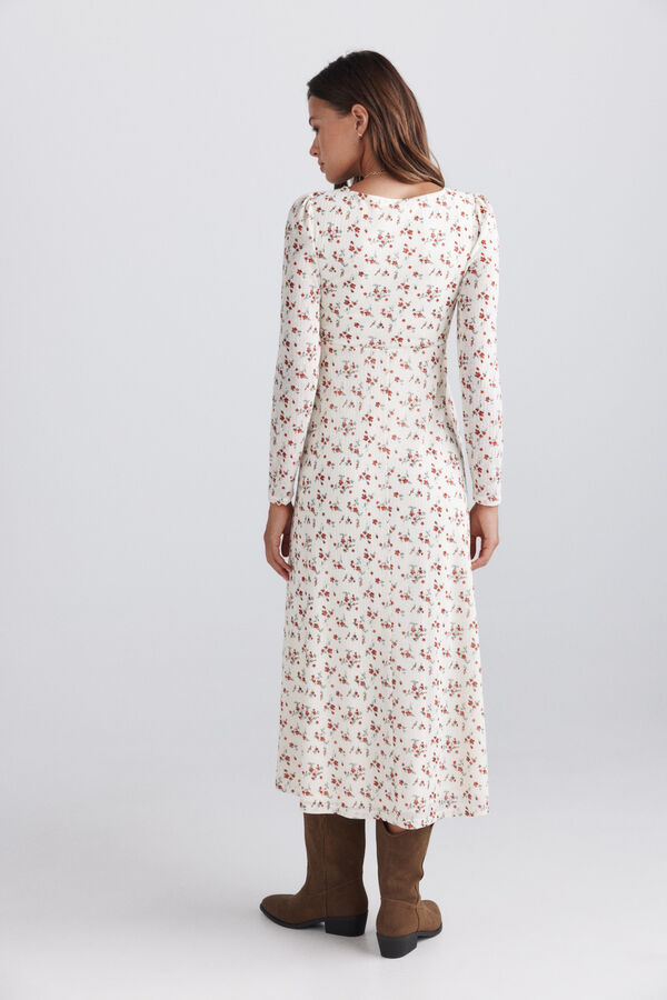 Springfield Vestido midi rom&acirc;ntico estampado azul