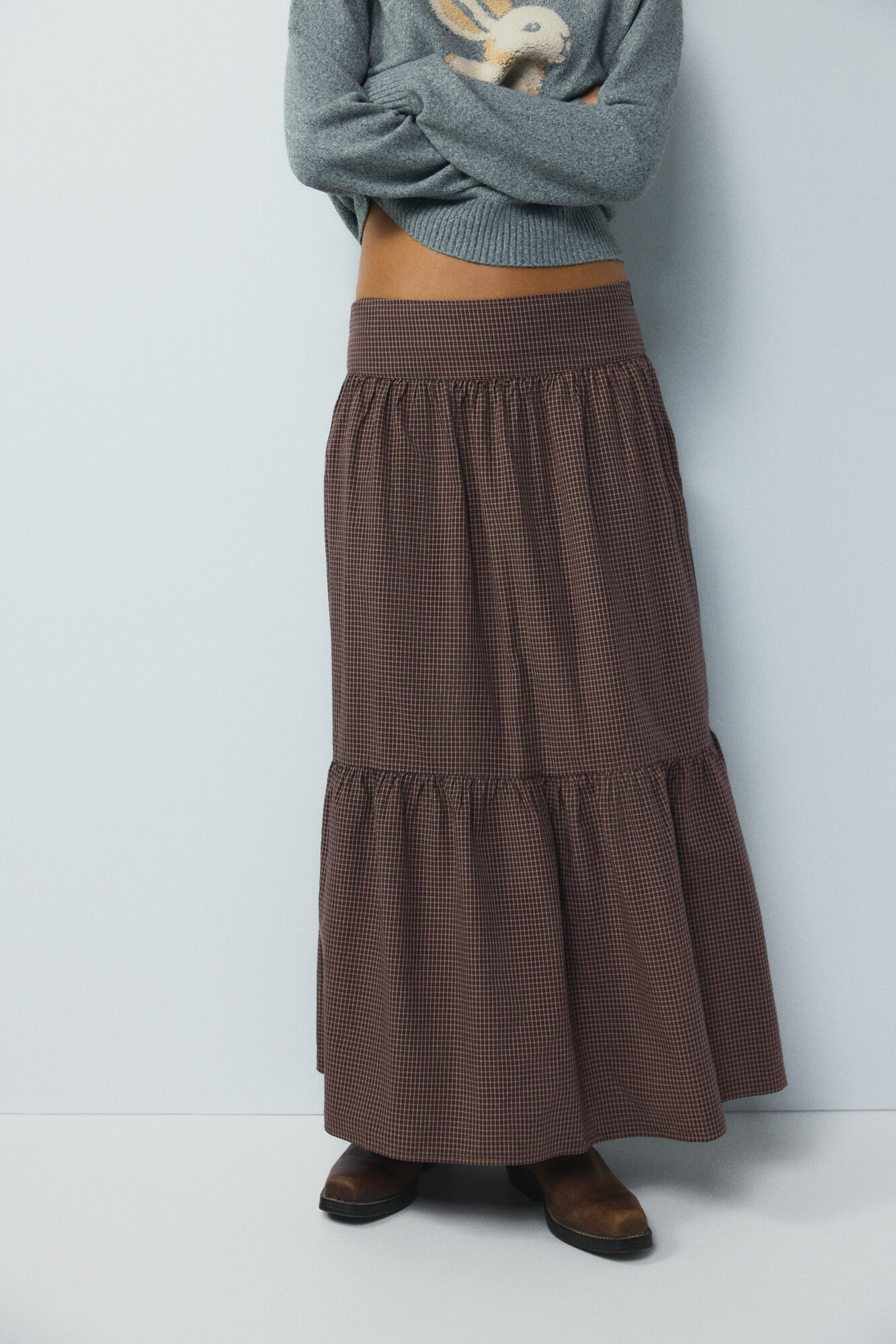 High Spirits Tartan Midi Skirt