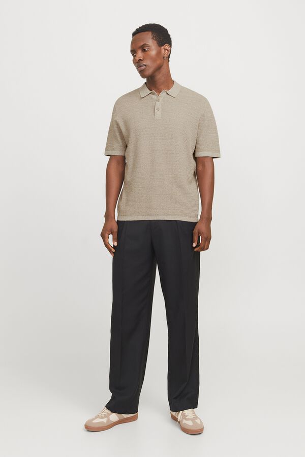 Jack & Jones Polo regular fit em malha cinzento