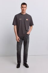 Springfield Jeans slim fit cinzento escuro lavagem desbotada cinzento