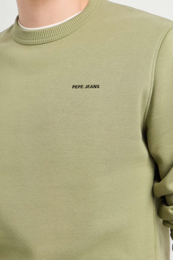 Pepe Jeans Sweatshirt com logo gola redonda verde