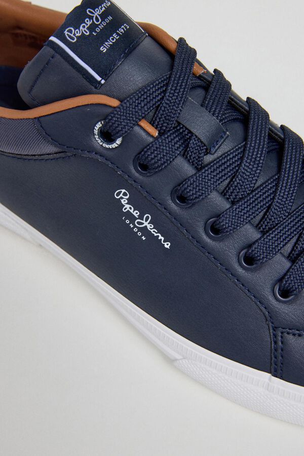 Pepe Jeans Tênis Clássico Com Detalhes Em Camurça azul