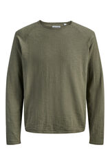 Jack & Jones PLUS Camisola b&aacute;sica manga comprida Caqui escuro