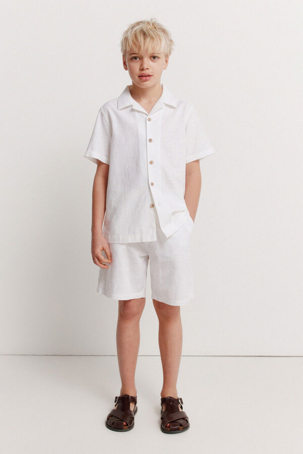 Springfield Kids Bermudas chino em linho para menino branco