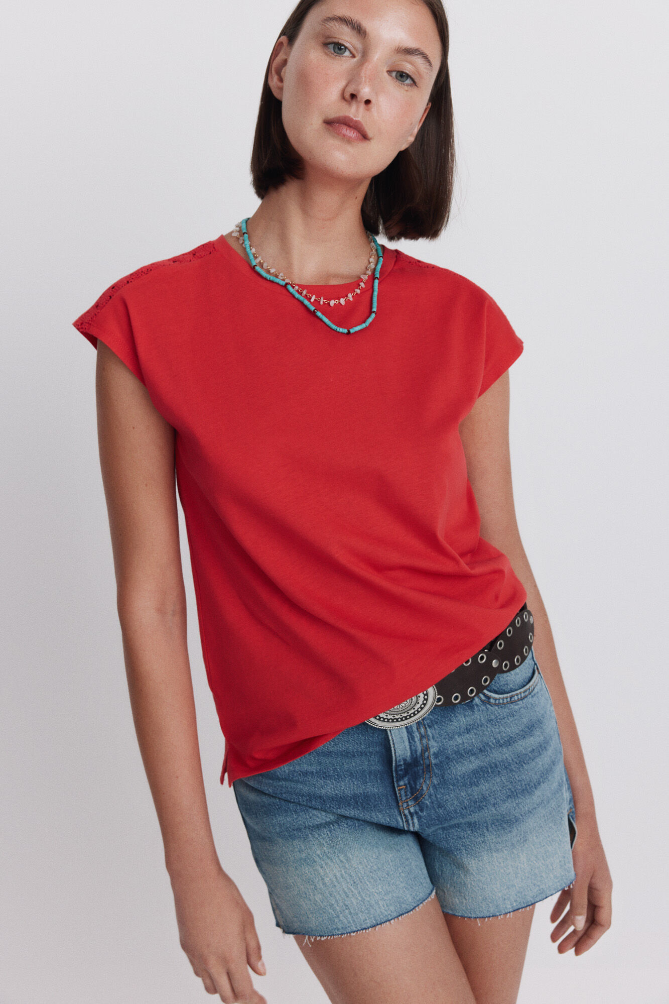 Springfield T-shirt crochet ombro