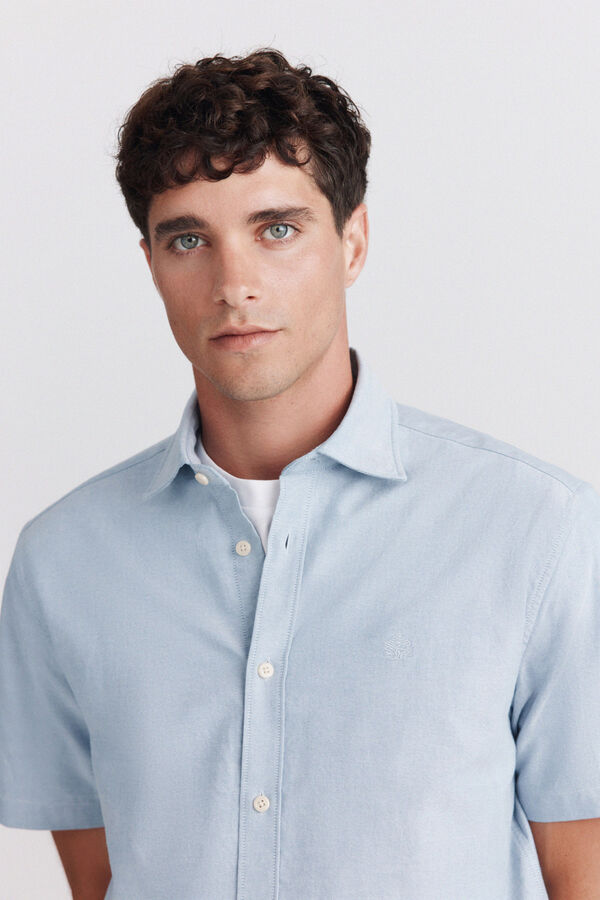 Springfield Short sleeve oxford shirt blue