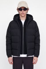 Jack & Jones Blus&atilde;o puffer com capuz preto