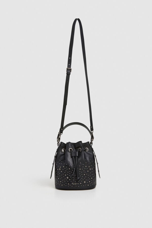 Pepe Jeans Bolsa balde com efeito de couro preto