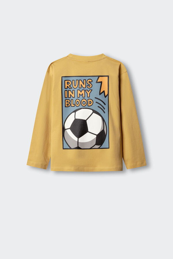 Springfield Kids Camiseta manga larga dibujo pelota ni&ntilde;o amarillo