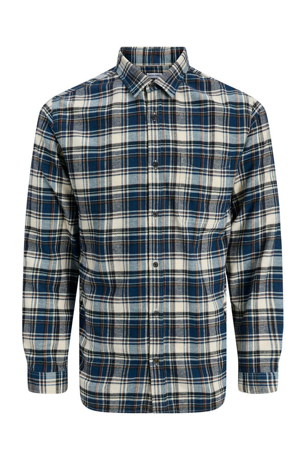 Jack & Jones PLUS Camisa xadrez b&aacute;sica azul