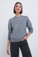 Springfield Camisola riscas com lantejoulas preto