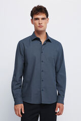 Springfield Two-tone structured dress shirt blue