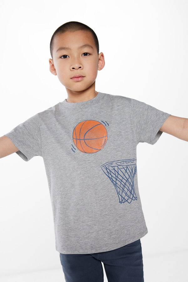Springfield Boys' basketball print T-shirt gray
