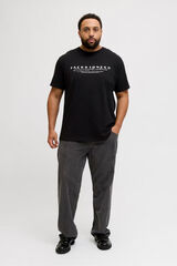 Jack & Jones PLUS T-shirt básica com estampado frontal preto