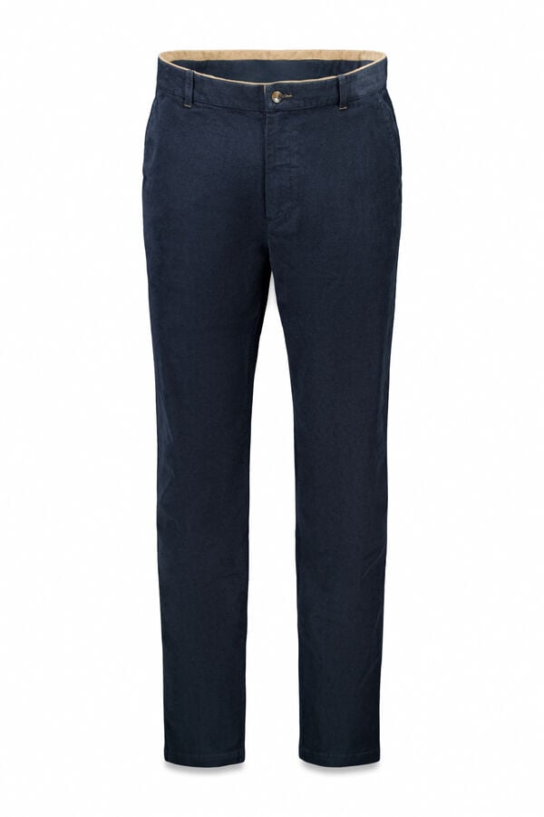 Springfield Slim fit micro corduroy chinos blue