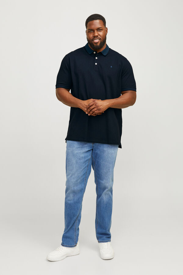 Jack & Jones PLUS Polo b&aacute;sico manga curta azul